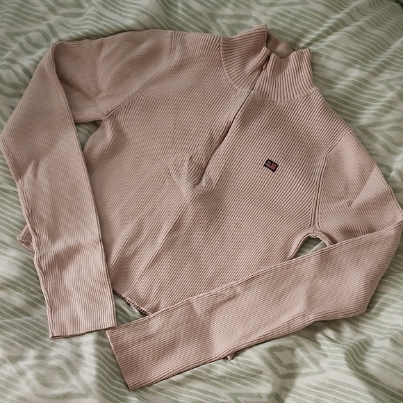 Vintage Original Ralph Lauren Polo Jeans Blush Ribbed Turtleneck Sweater - Picture 1 of 10
